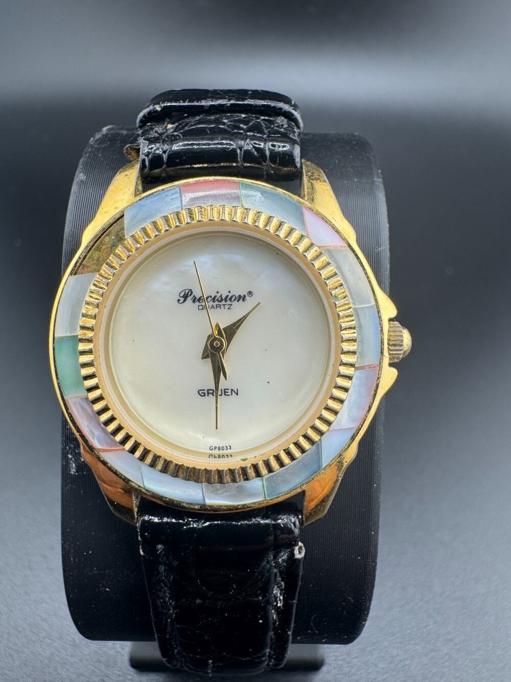 Precision by Gruen Watch Mother of Pearl Dial Mosaic Bezel